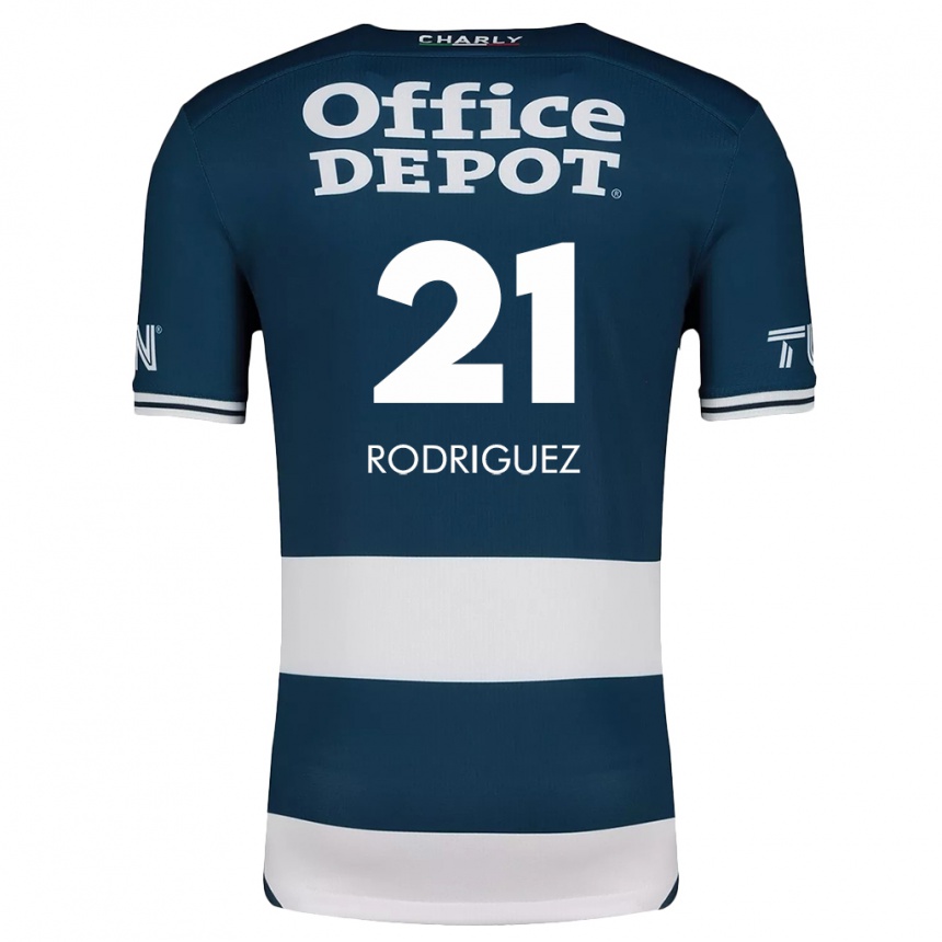 Kinder Fußball Valentín Rodríguez #21 Blau Weiss Heimtrikot Trikot 2024/25 T-Shirt Luxemburg