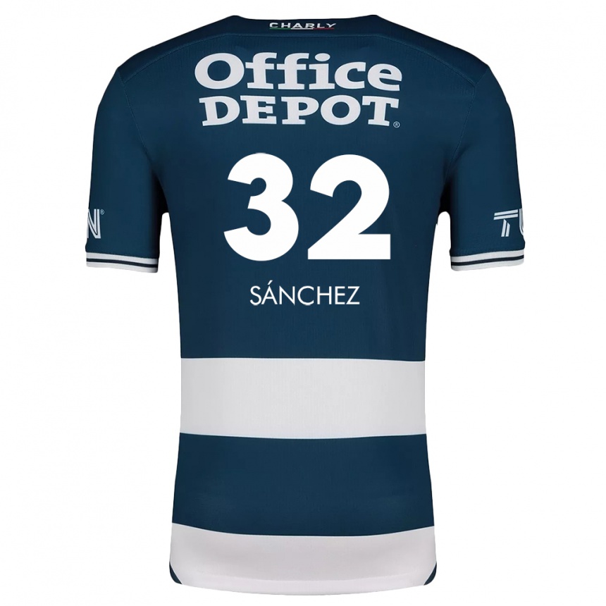 Kinder Fußball Carlos Sánchez #32 Blau Weiss Heimtrikot Trikot 2024/25 T-Shirt Luxemburg