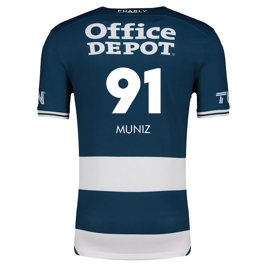 Kinder Fußball Brandon Muñiz #91 Blau Weiss Heimtrikot Trikot 2024/25 T-Shirt Luxemburg