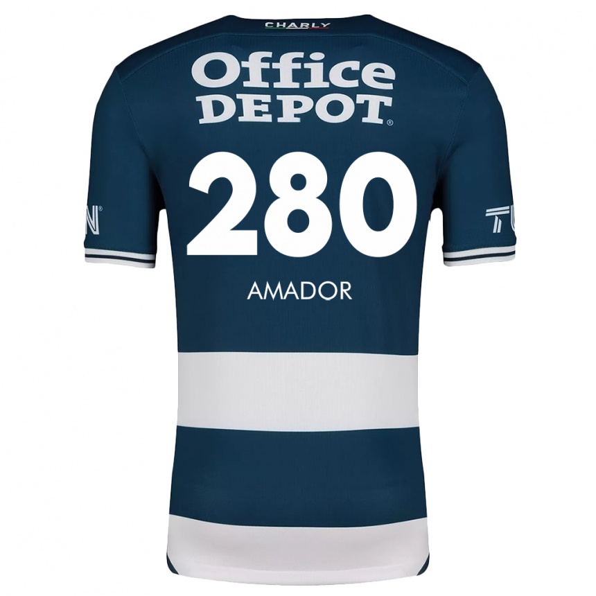 Kinder Fußball Santiago Amador #280 Blau Weiss Heimtrikot Trikot 2024/25 T-Shirt Luxemburg