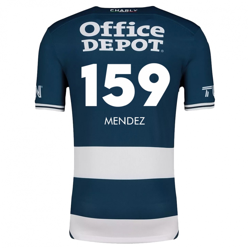 Kinder Fußball Daniel Méndez #159 Blau Weiss Heimtrikot Trikot 2024/25 T-Shirt Luxemburg