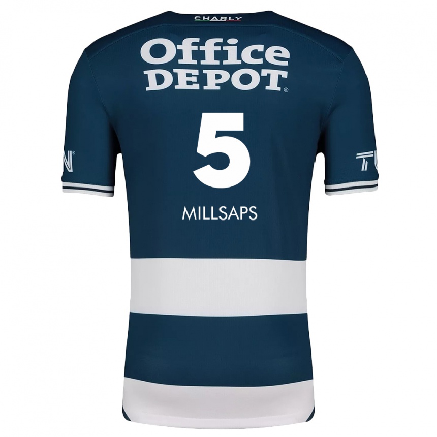 Kinder Fußball Vanessa Millsaps #5 Blau Weiss Heimtrikot Trikot 2024/25 T-Shirt Luxemburg