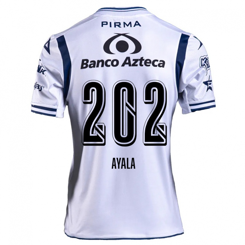 Kinder Fußball Diego Ayala #202 Weiß Marineblau Heimtrikot Trikot 2024/25 T-Shirt Luxemburg