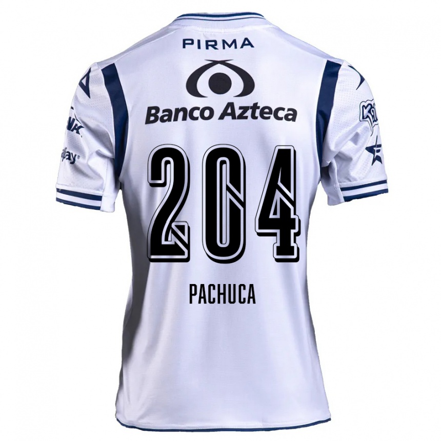 Kinder Fußball José Pachuca #204 Weiß Marineblau Heimtrikot Trikot 2024/25 T-Shirt Luxemburg