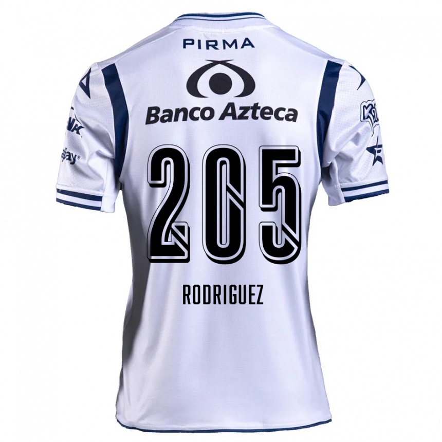 Kinder Fußball Alberto Rodríguez #205 Weiß Marineblau Heimtrikot Trikot 2024/25 T-Shirt Luxemburg