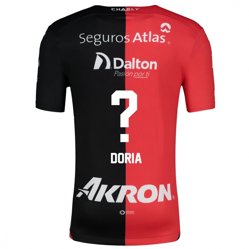 Kinder Fußball Matheus Dória #0 Rot Schwarz Heimtrikot Trikot 2024/25 T-Shirt Luxemburg