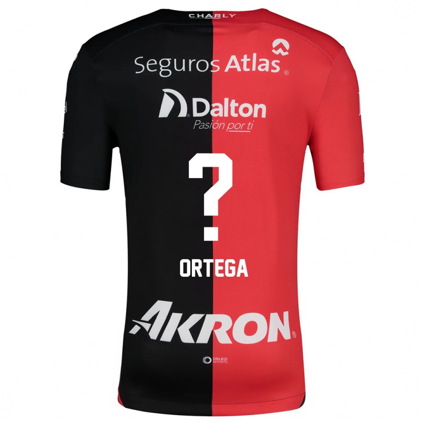 Kinder Fußball Edyairth Ortega #0 Rot Schwarz Heimtrikot Trikot 2024/25 T-Shirt Luxemburg