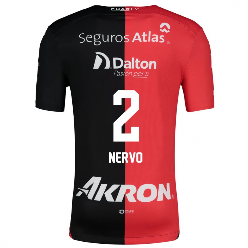 Kinder Fußball Hugo Nervo #2 Rot Schwarz Heimtrikot Trikot 2024/25 T-Shirt Luxemburg