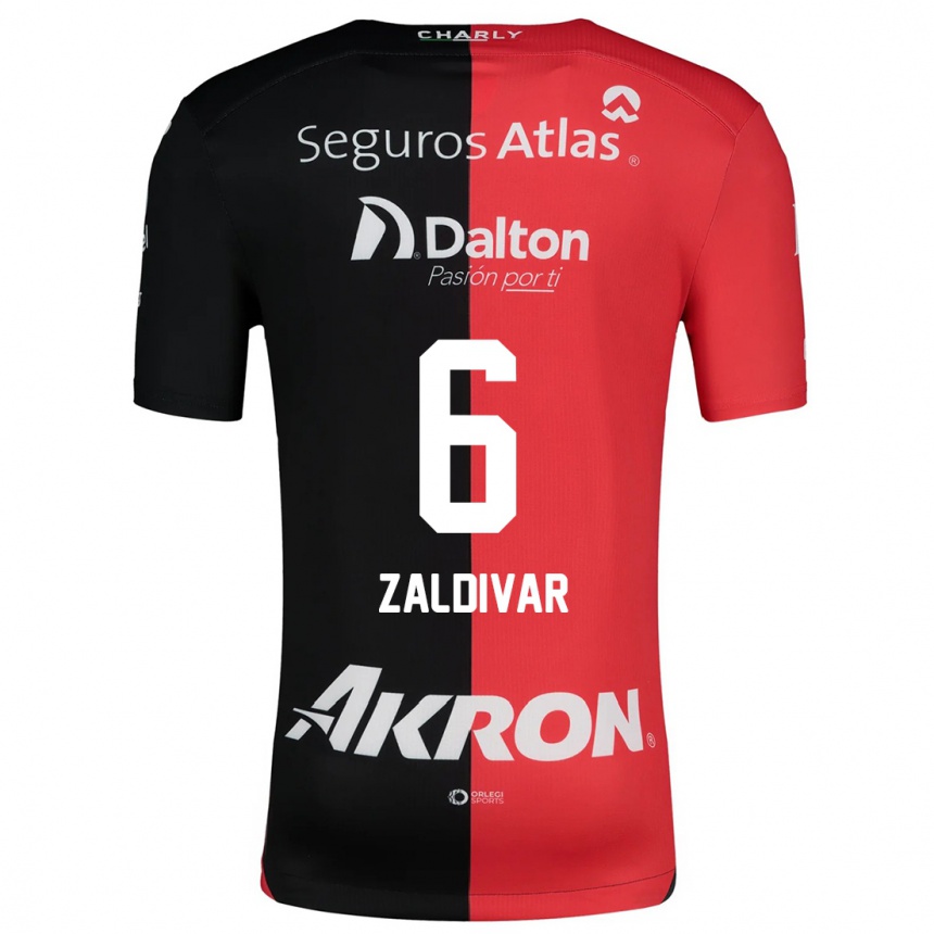 Kinder Fußball Édgar Zaldívar #6 Rot Schwarz Heimtrikot Trikot 2024/25 T-Shirt Luxemburg