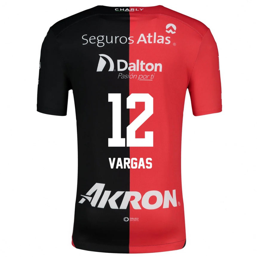 Kinder Fußball Camilo Vargas #12 Rot Schwarz Heimtrikot Trikot 2024/25 T-Shirt Luxemburg