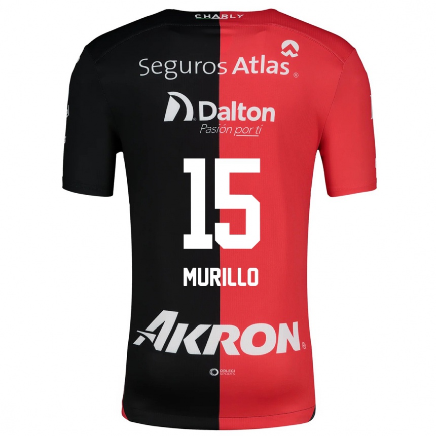 Kinder Fußball Jhon Murillo #15 Rot Schwarz Heimtrikot Trikot 2024/25 T-Shirt Luxemburg