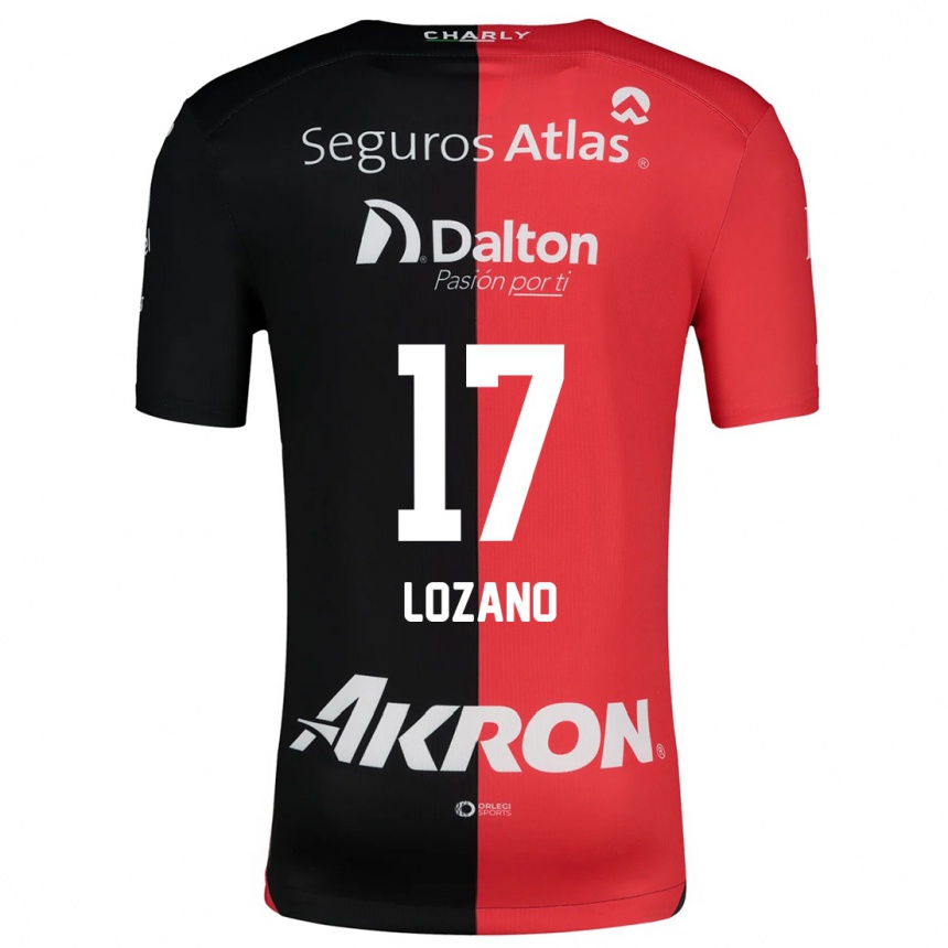 Kinder Fußball José Lozano #17 Rot Schwarz Heimtrikot Trikot 2024/25 T-Shirt Luxemburg