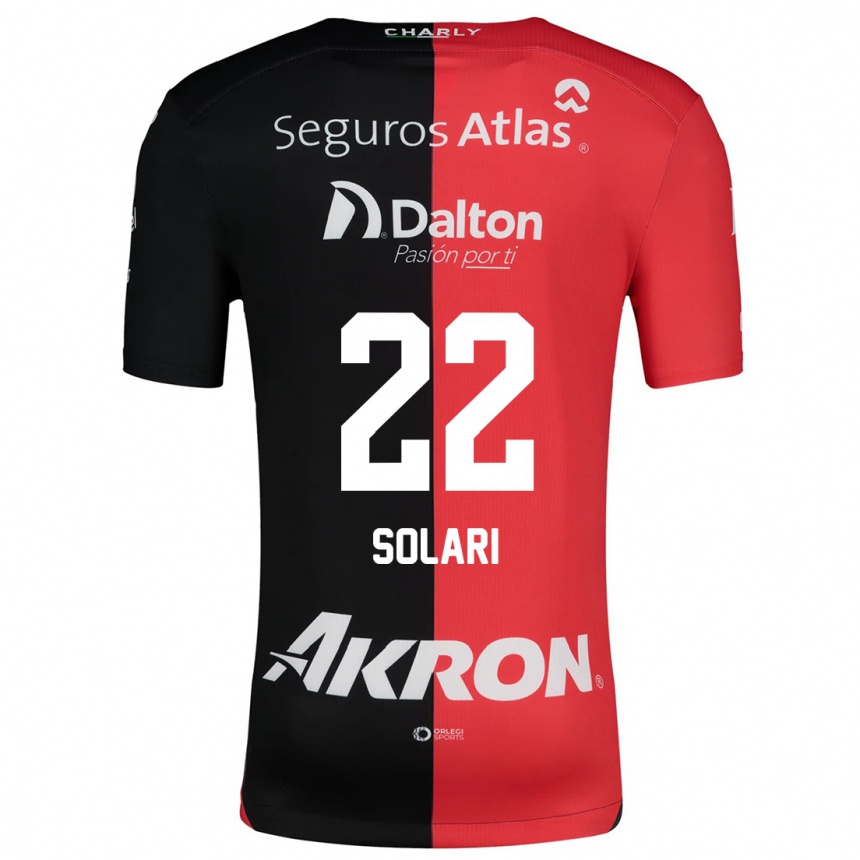 Kinder Fußball Augusto Solari #22 Rot Schwarz Heimtrikot Trikot 2024/25 T-Shirt Luxemburg