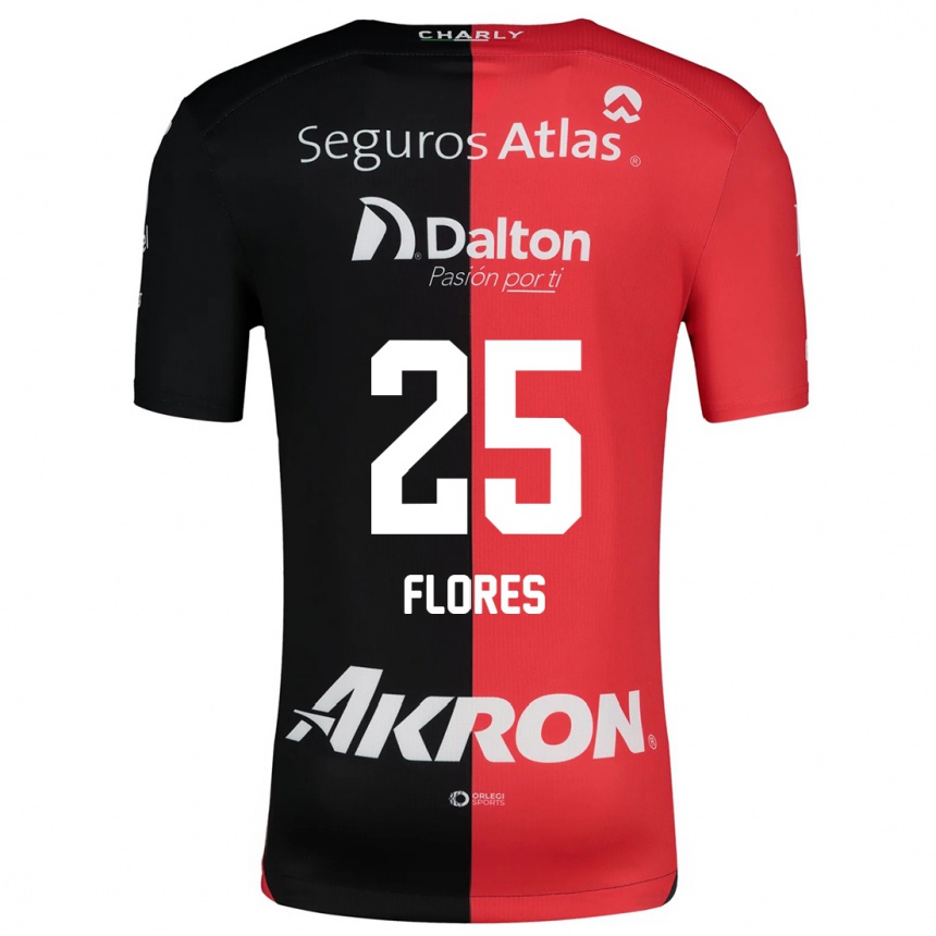 Kinder Fußball Leonardo Flores #25 Rot Schwarz Heimtrikot Trikot 2024/25 T-Shirt Luxemburg