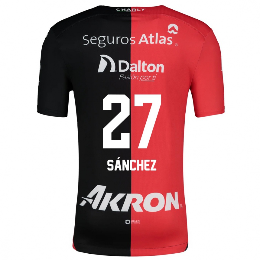 Kinder Fußball Antonio Sánchez #27 Rot Schwarz Heimtrikot Trikot 2024/25 T-Shirt Luxemburg