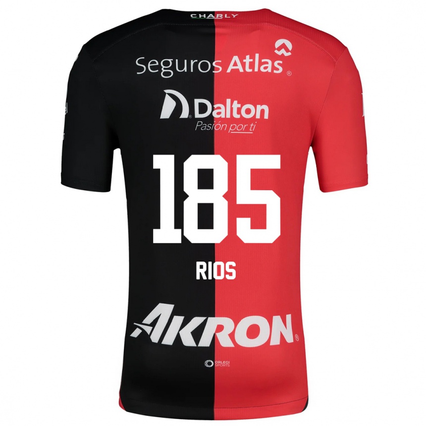 Kinder Fußball Víctor Ríos #185 Rot Schwarz Heimtrikot Trikot 2024/25 T-Shirt Luxemburg