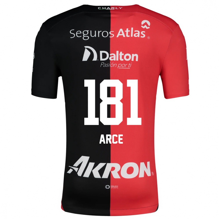 Kinder Fußball Edson Arce #181 Rot Schwarz Heimtrikot Trikot 2024/25 T-Shirt Luxemburg