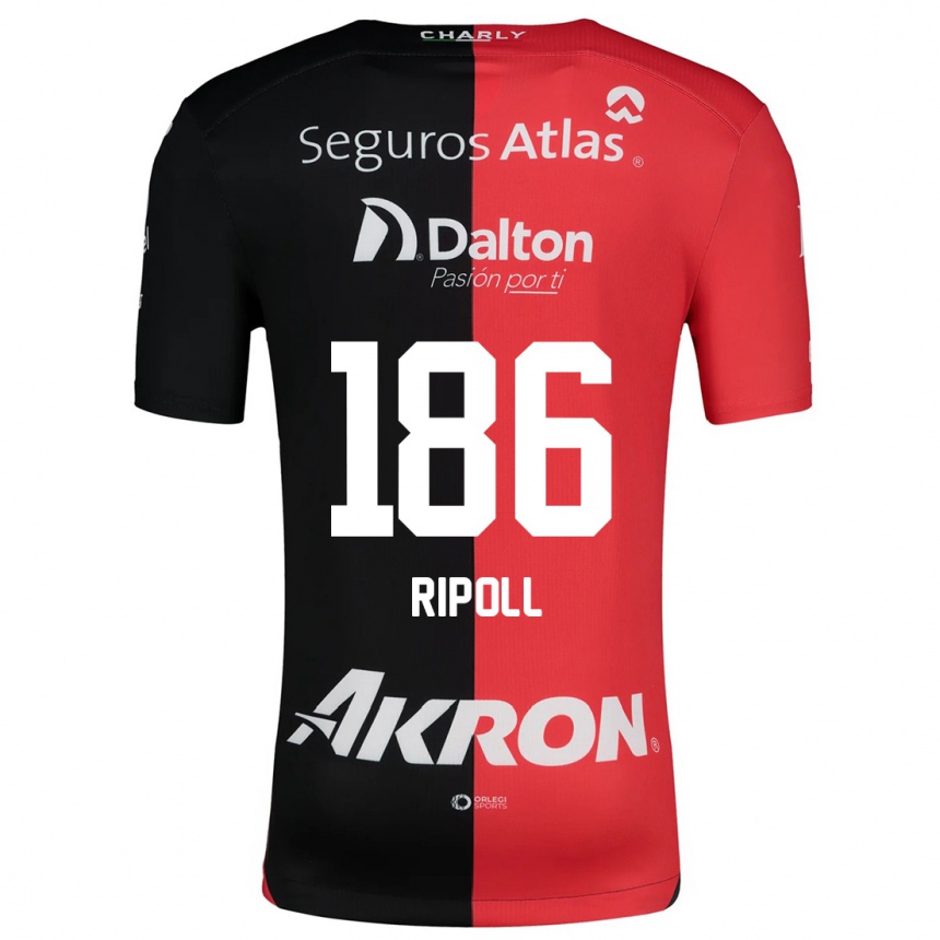 Kinder Fußball Alonso Ripoll #186 Rot Schwarz Heimtrikot Trikot 2024/25 T-Shirt Luxemburg