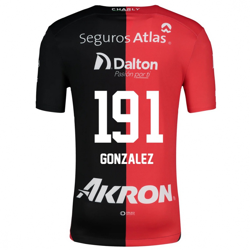 Kinder Fußball Juan González #191 Rot Schwarz Heimtrikot Trikot 2024/25 T-Shirt Luxemburg