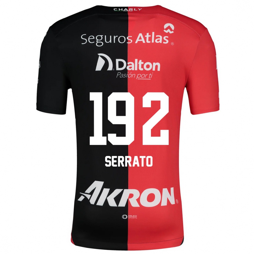 Kinder Fußball Jesús Serrato #192 Rot Schwarz Heimtrikot Trikot 2024/25 T-Shirt Luxemburg