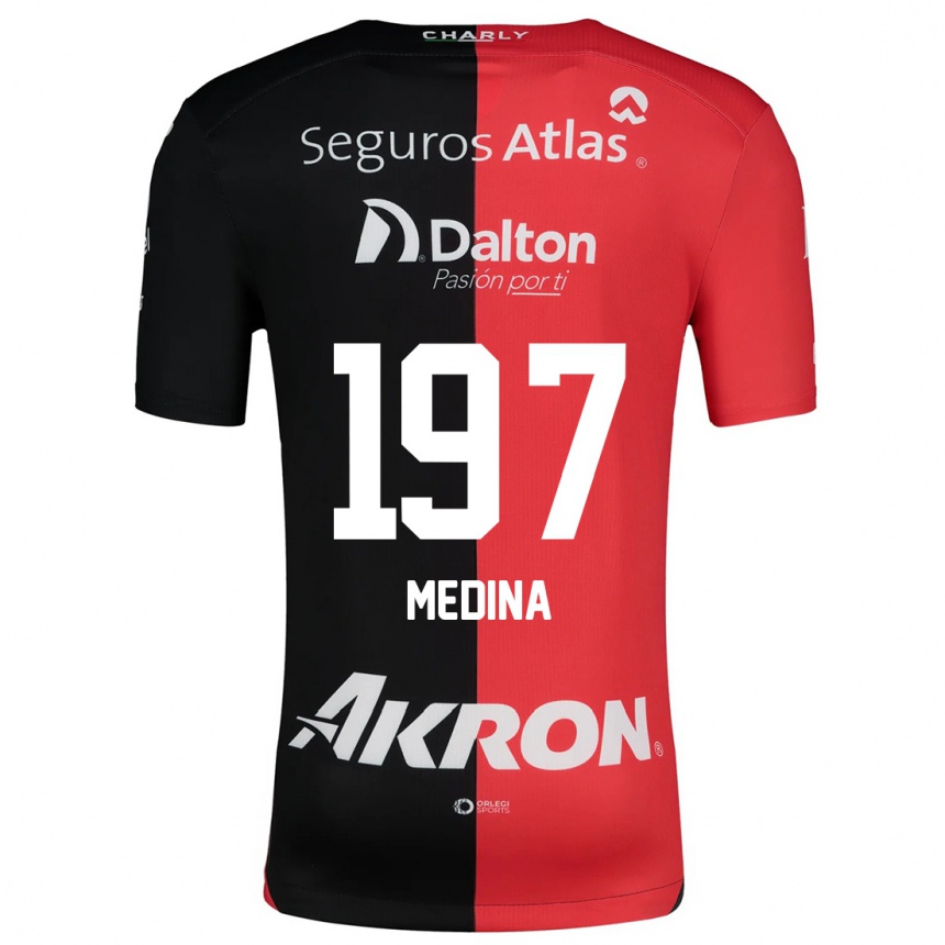 Kinder Fußball Héctor Medina #197 Rot Schwarz Heimtrikot Trikot 2024/25 T-Shirt Luxemburg