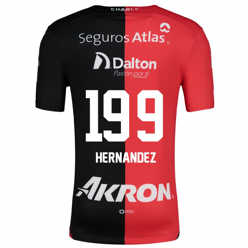 Kinder Fußball Sergio Hernández #199 Rot Schwarz Heimtrikot Trikot 2024/25 T-Shirt Luxemburg