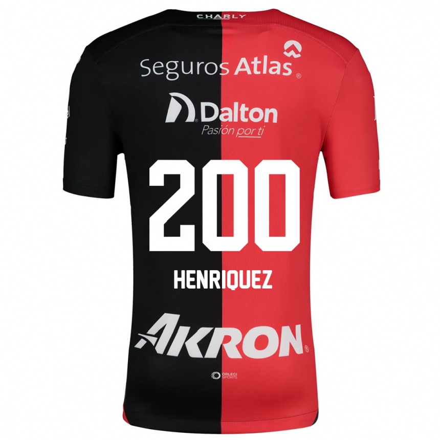 Kinder Fußball Carlos Henríquez #200 Rot Schwarz Heimtrikot Trikot 2024/25 T-Shirt Luxemburg