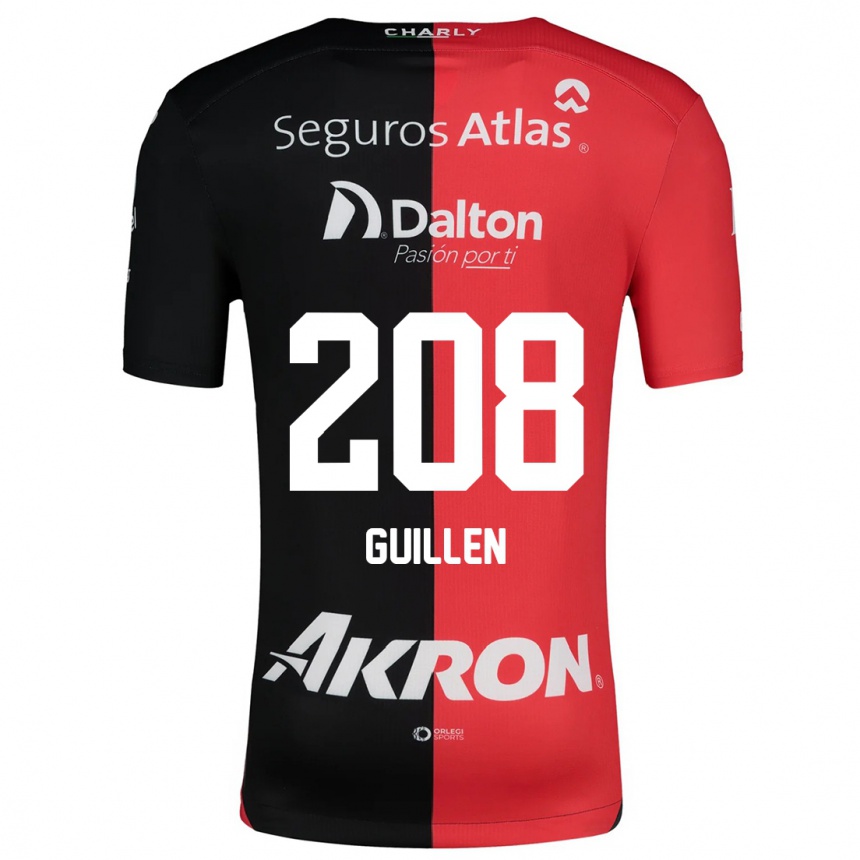 Kinder Fußball Jesús Guillén #208 Rot Schwarz Heimtrikot Trikot 2024/25 T-Shirt Luxemburg