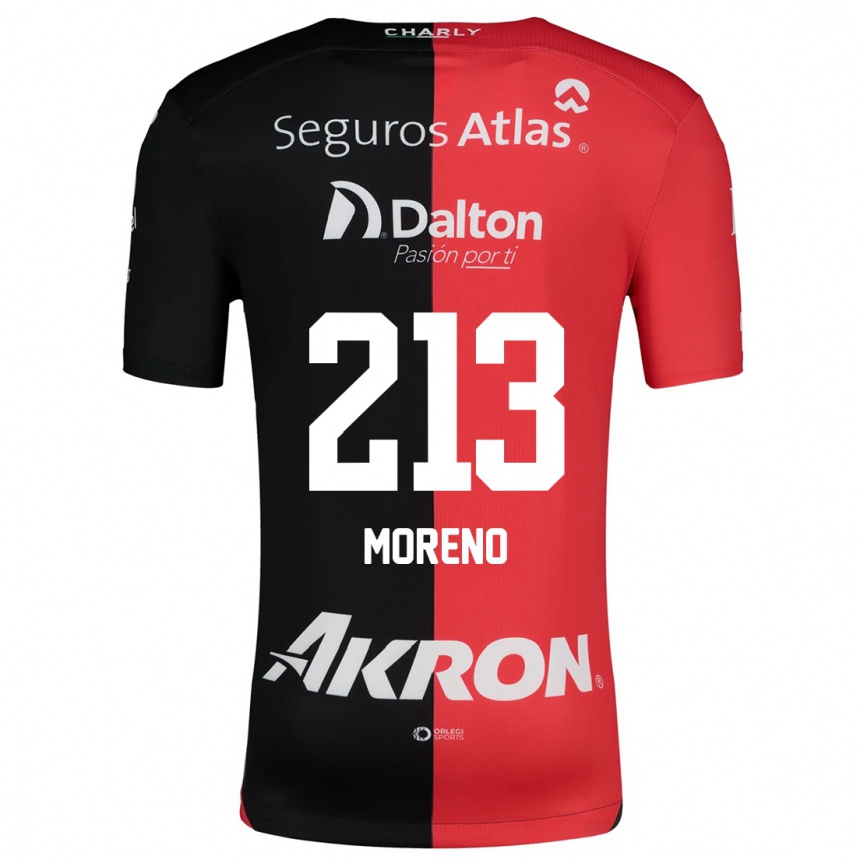 Kinder Fußball Eduardo Moreno #213 Rot Schwarz Heimtrikot Trikot 2024/25 T-Shirt Luxemburg