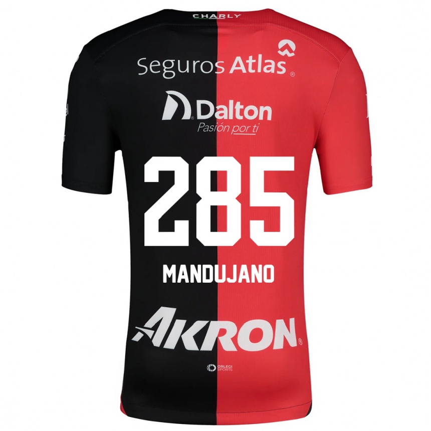 Kinder Fußball Sebastián Mandujano #285 Rot Schwarz Heimtrikot Trikot 2024/25 T-Shirt Luxemburg