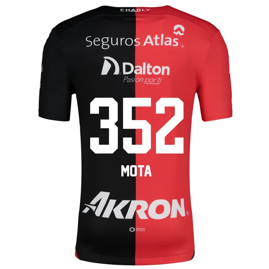 Kinder Fußball Noé Mota #352 Rot Schwarz Heimtrikot Trikot 2024/25 T-Shirt Luxemburg