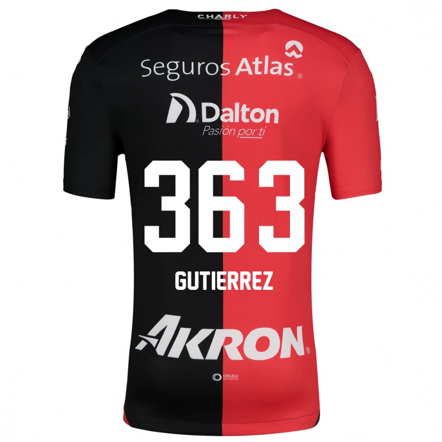 Kinder Fußball Orlando Gutiérrez #363 Rot Schwarz Heimtrikot Trikot 2024/25 T-Shirt Luxemburg