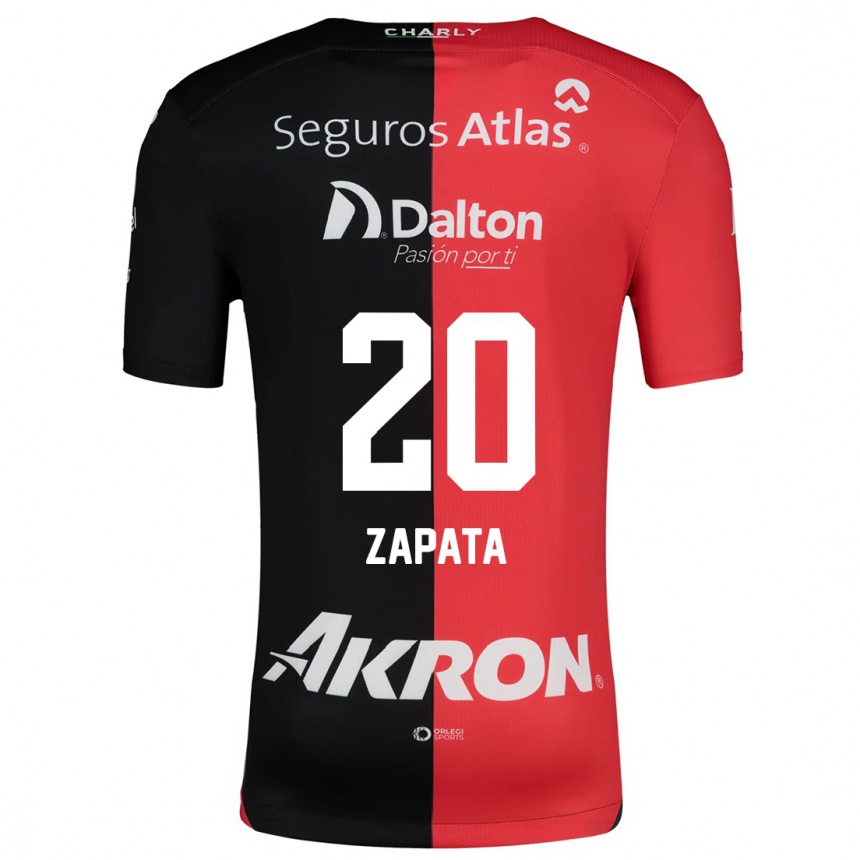 Kinder Fußball Juan Zapata #20 Rot Schwarz Heimtrikot Trikot 2024/25 T-Shirt Luxemburg