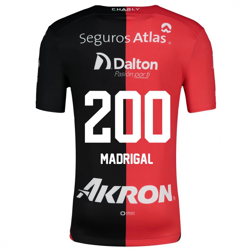 Kinder Fußball Kevin Madrigal #200 Rot Schwarz Heimtrikot Trikot 2024/25 T-Shirt Luxemburg