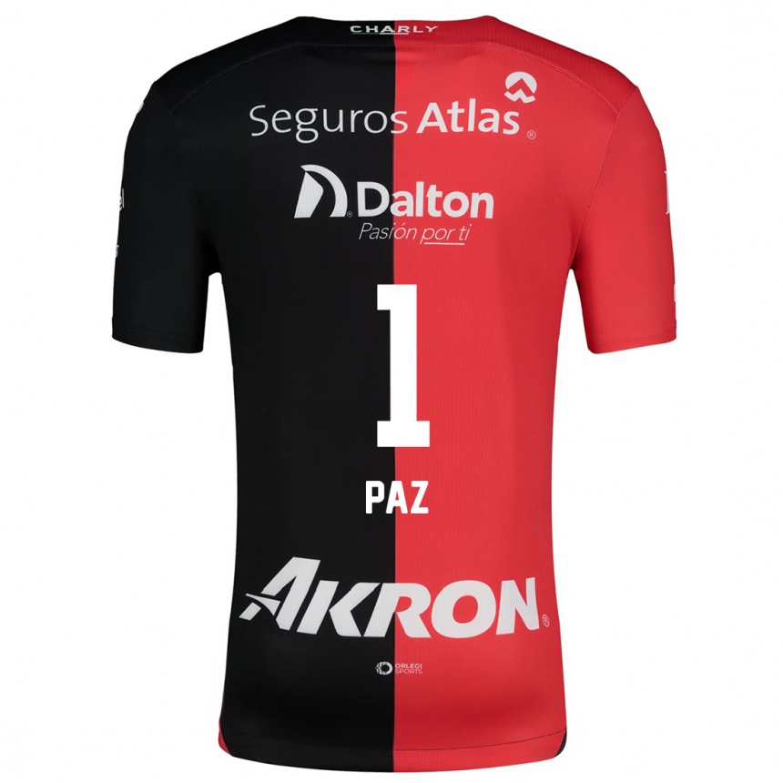 Kinder Fußball Ana Gabriela Paz #1 Rot Schwarz Heimtrikot Trikot 2024/25 T-Shirt Luxemburg