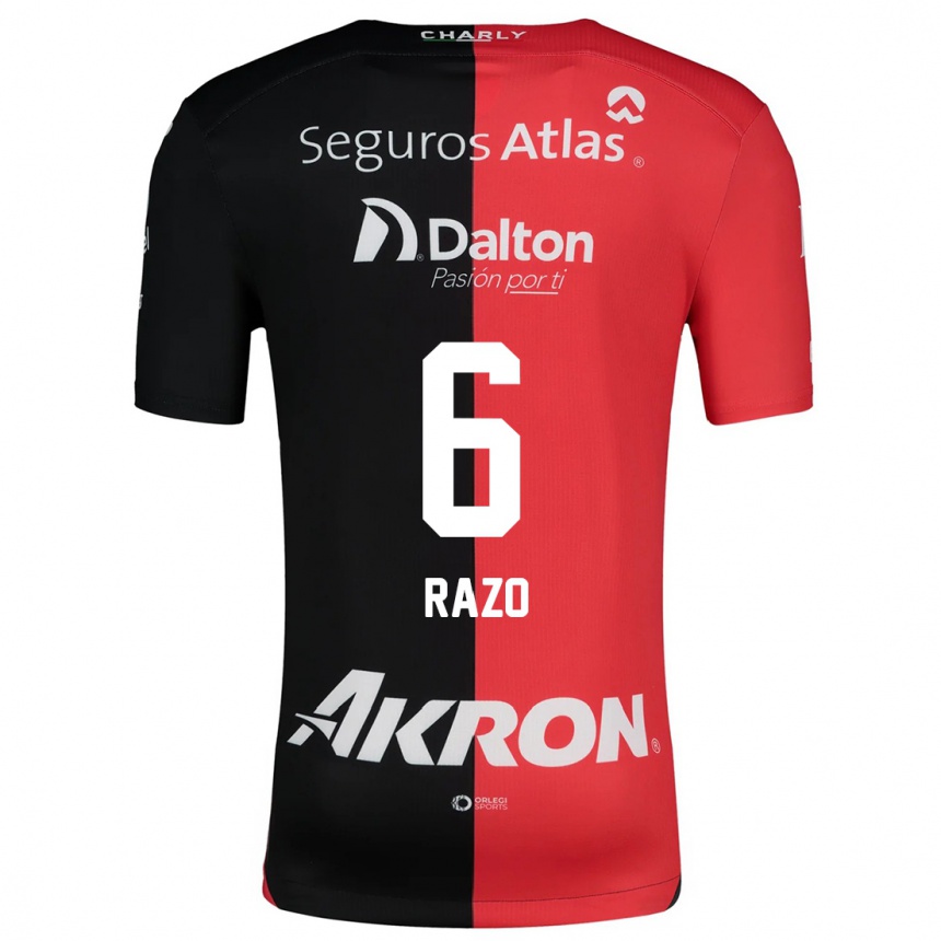 Kinder Fußball Valeria Razo #6 Rot Schwarz Heimtrikot Trikot 2024/25 T-Shirt Luxemburg