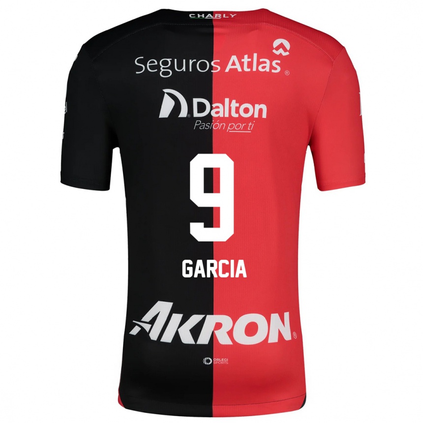 Kinder Fußball Marcia García #9 Rot Schwarz Heimtrikot Trikot 2024/25 T-Shirt Luxemburg