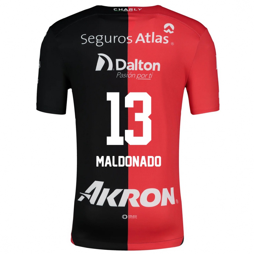 Kinder Fußball Maritza Maldonado #13 Rot Schwarz Heimtrikot Trikot 2024/25 T-Shirt Luxemburg