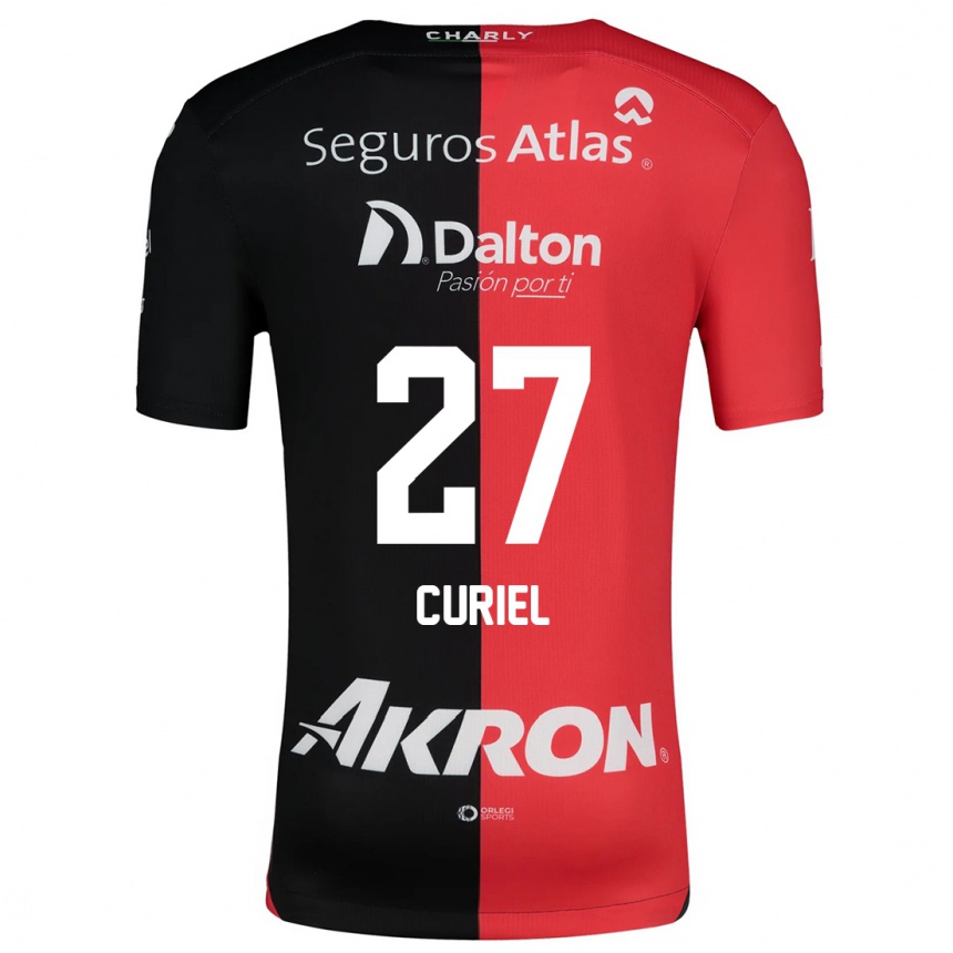 Kinder Fußball Alexa Curiel #27 Rot Schwarz Heimtrikot Trikot 2024/25 T-Shirt Luxemburg