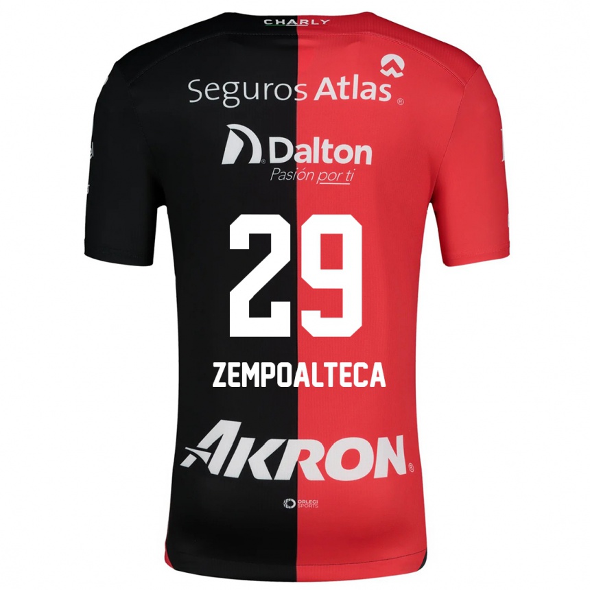 Kinder Fußball Karla Zempoalteca #29 Rot Schwarz Heimtrikot Trikot 2024/25 T-Shirt Luxemburg