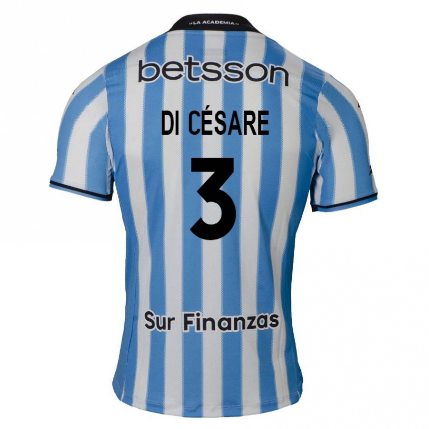 Kinder Fußball Marco Di Césare #3 Blau Weiß Schwarz Heimtrikot Trikot 2024/25 T-Shirt Luxemburg