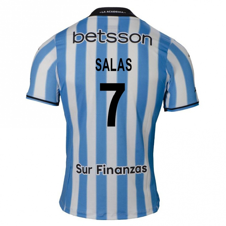 Kinder Fußball Maximiliano Salas #7 Blau Weiß Schwarz Heimtrikot Trikot 2024/25 T-Shirt Luxemburg