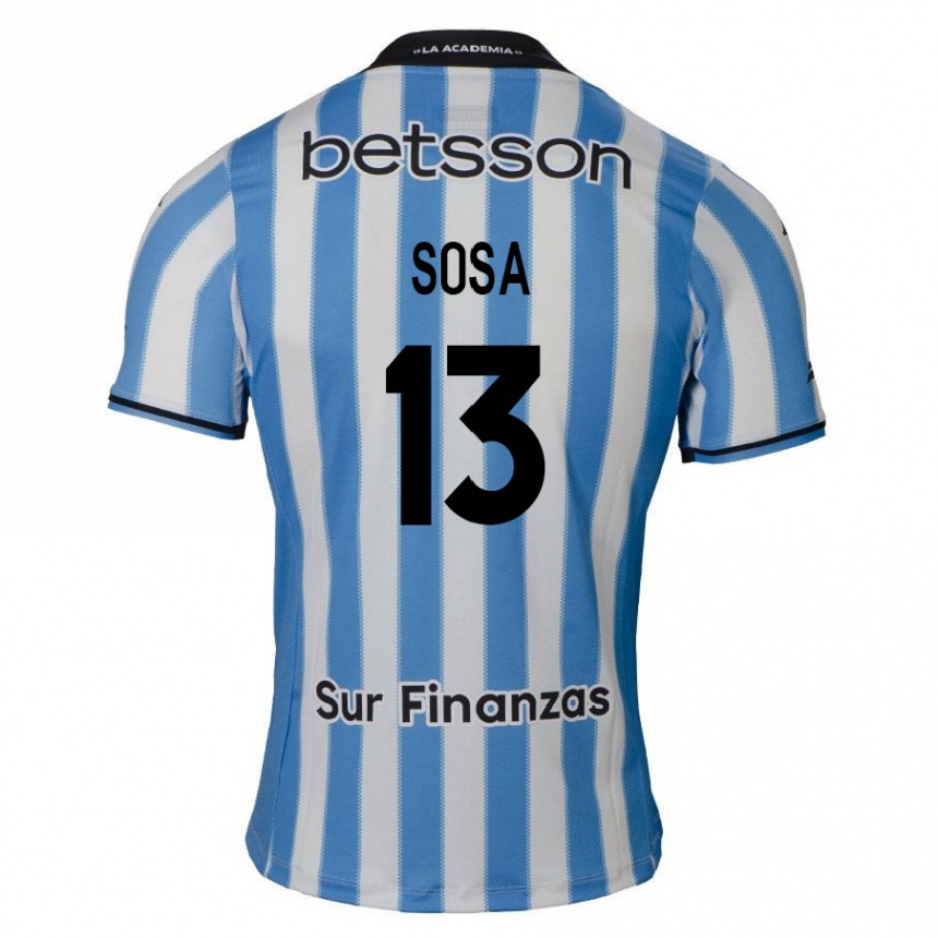 Kinder Fußball Santiago Sosa #13 Blau Weiß Schwarz Heimtrikot Trikot 2024/25 T-Shirt Luxemburg