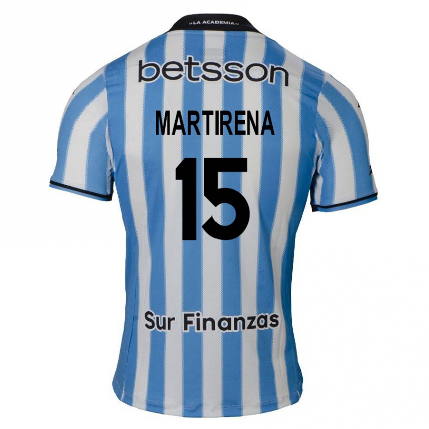 Kinder Fußball Gastón Martirena #15 Blau Weiß Schwarz Heimtrikot Trikot 2024/25 T-Shirt Luxemburg