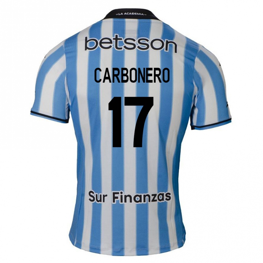 Kinder Fußball Johan Carbonero #17 Blau Weiß Schwarz Heimtrikot Trikot 2024/25 T-Shirt Luxemburg