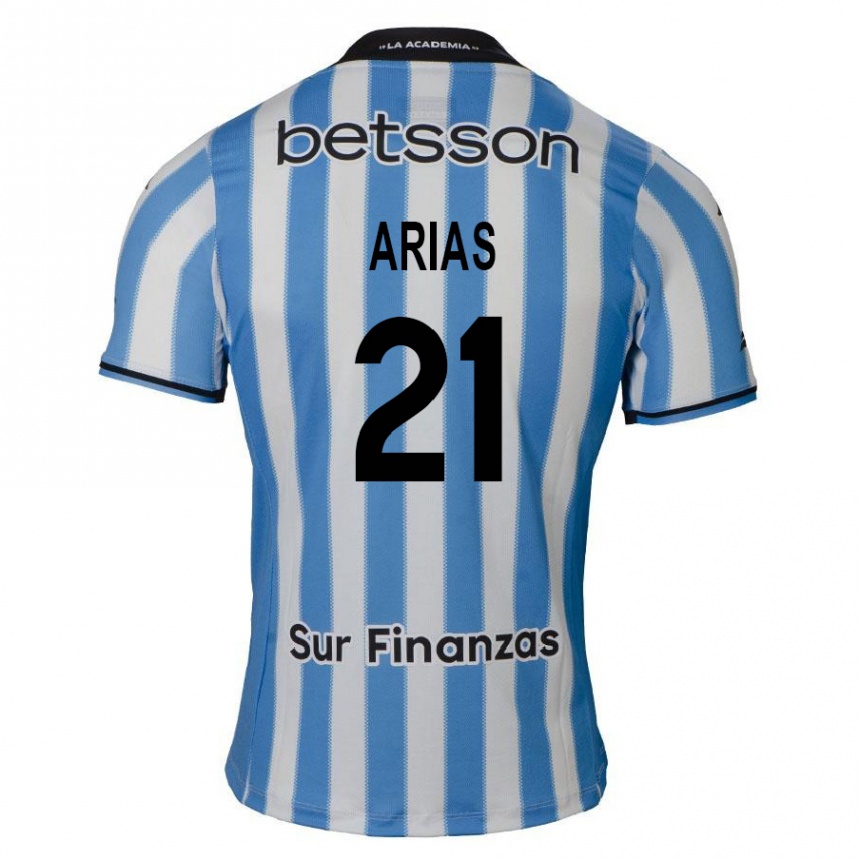 Kinder Fußball Gabriel Arias #21 Blau Weiß Schwarz Heimtrikot Trikot 2024/25 T-Shirt Luxemburg