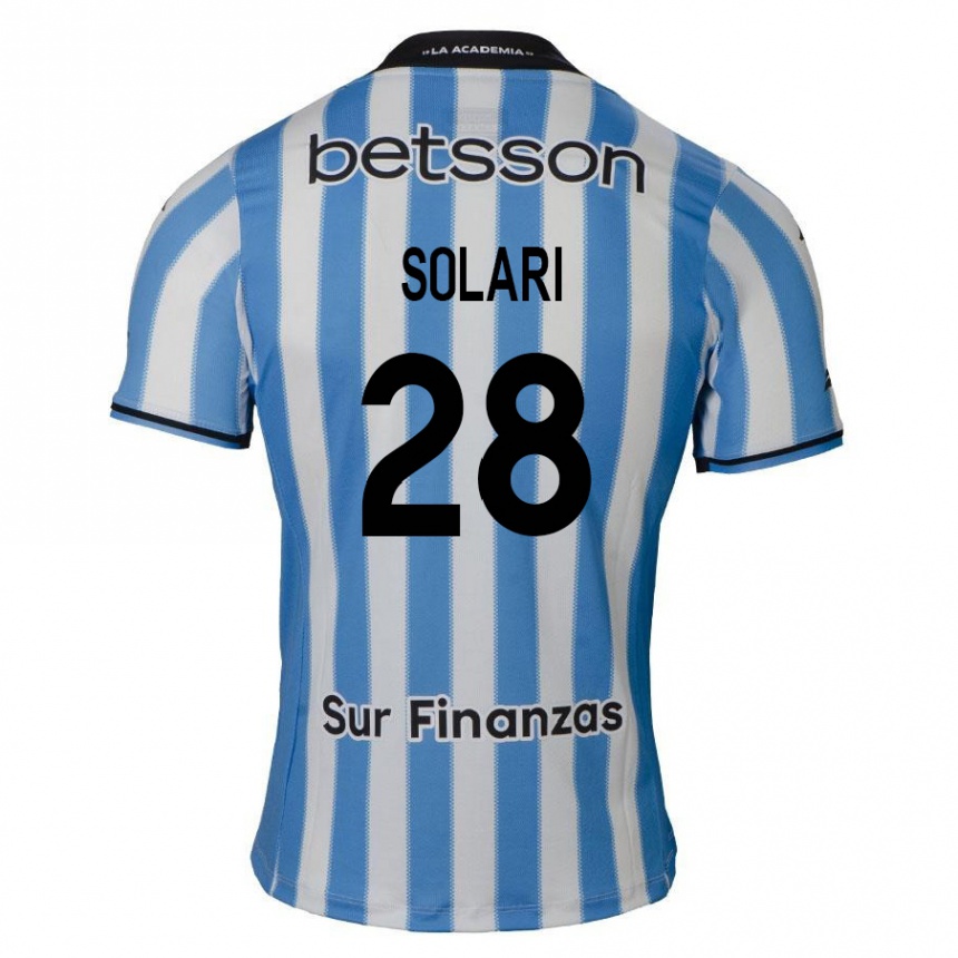 Kinder Fußball Santiago Solari #28 Blau Weiß Schwarz Heimtrikot Trikot 2024/25 T-Shirt Luxemburg