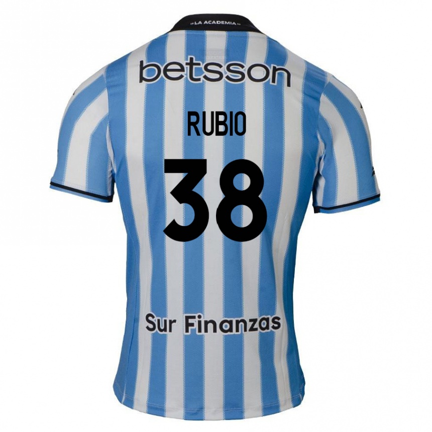 Kinder Fußball Tobías Rubio #38 Blau Weiß Schwarz Heimtrikot Trikot 2024/25 T-Shirt Luxemburg