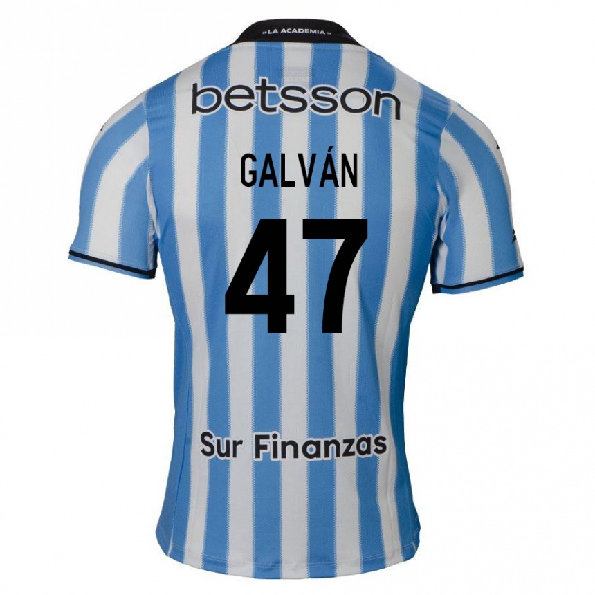 Kinder Fußball Ignacio Galván #47 Blau Weiß Schwarz Heimtrikot Trikot 2024/25 T-Shirt Luxemburg