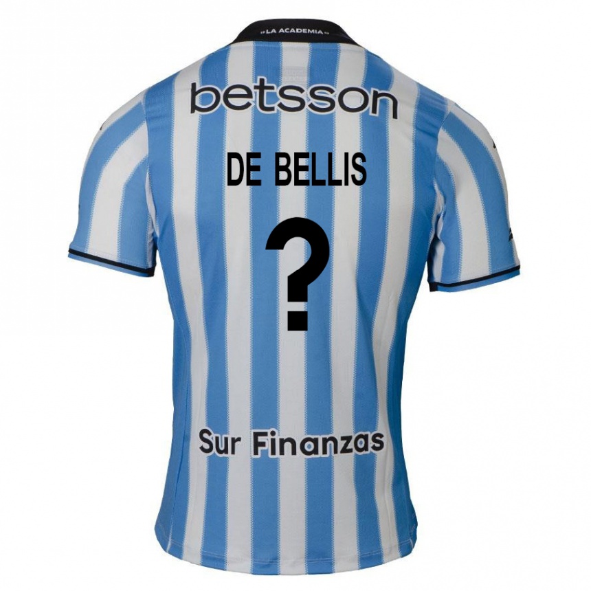 Kinder Fußball Thiago De Bellis #0 Blau Weiß Schwarz Heimtrikot Trikot 2024/25 T-Shirt Luxemburg